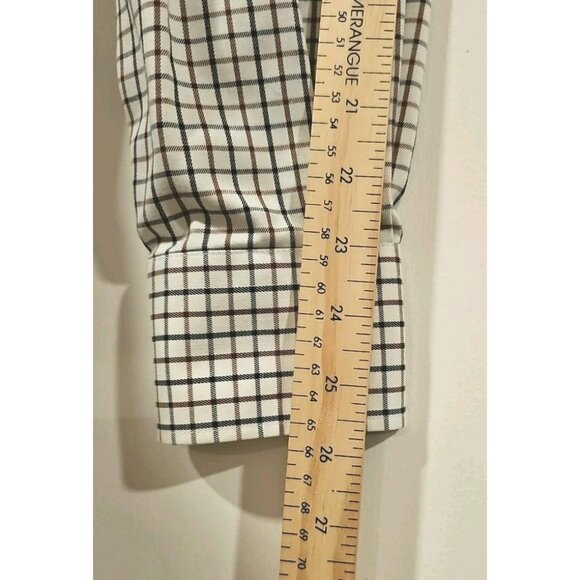 Peter Millar Shirt Men LRG Black Brwn Check Plaid Nanoluxe Easy Care Long Sleeve - Picture 9 of 9